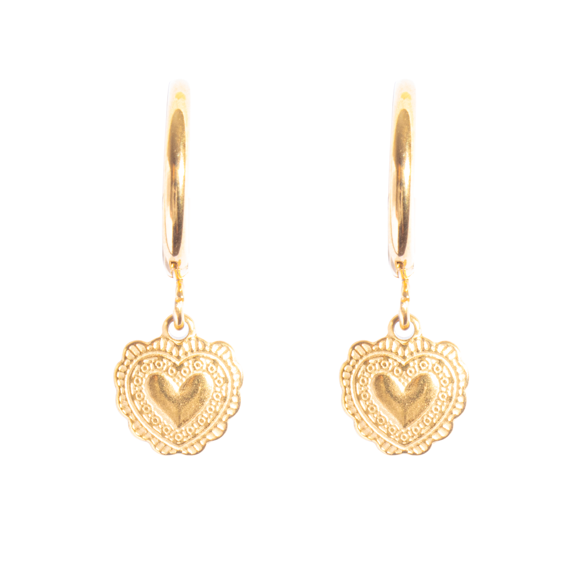 Heart Shield Hoops